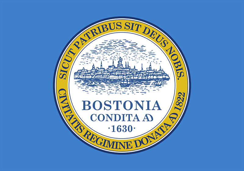 Boston's city flag with city seal