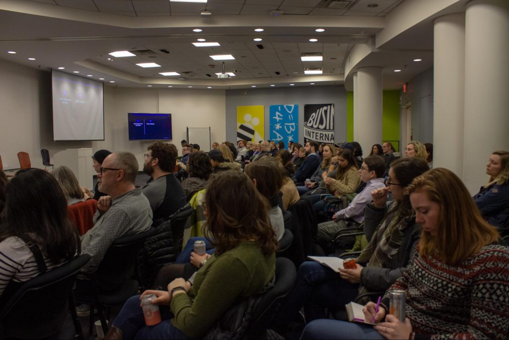 Audience of Graphic to UX at IBM seated in rows